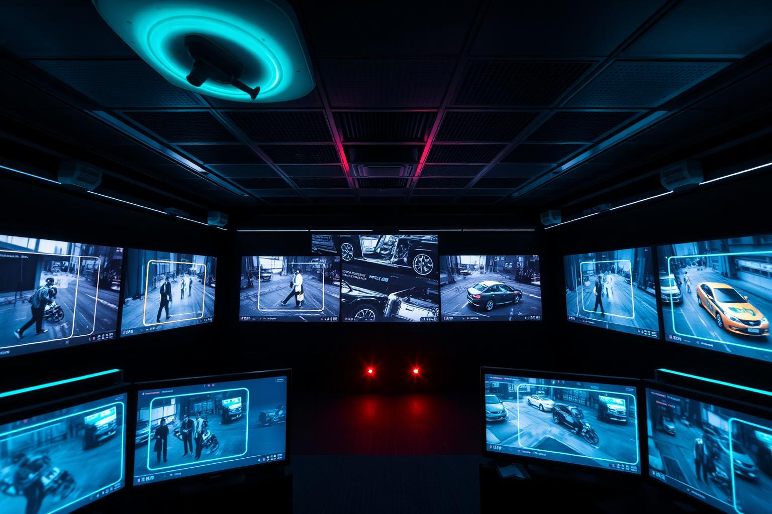 AI-powered CCTV control room with threat and anomaly detection